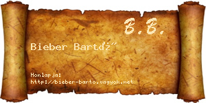 Bieber Bartó névjegykártya
